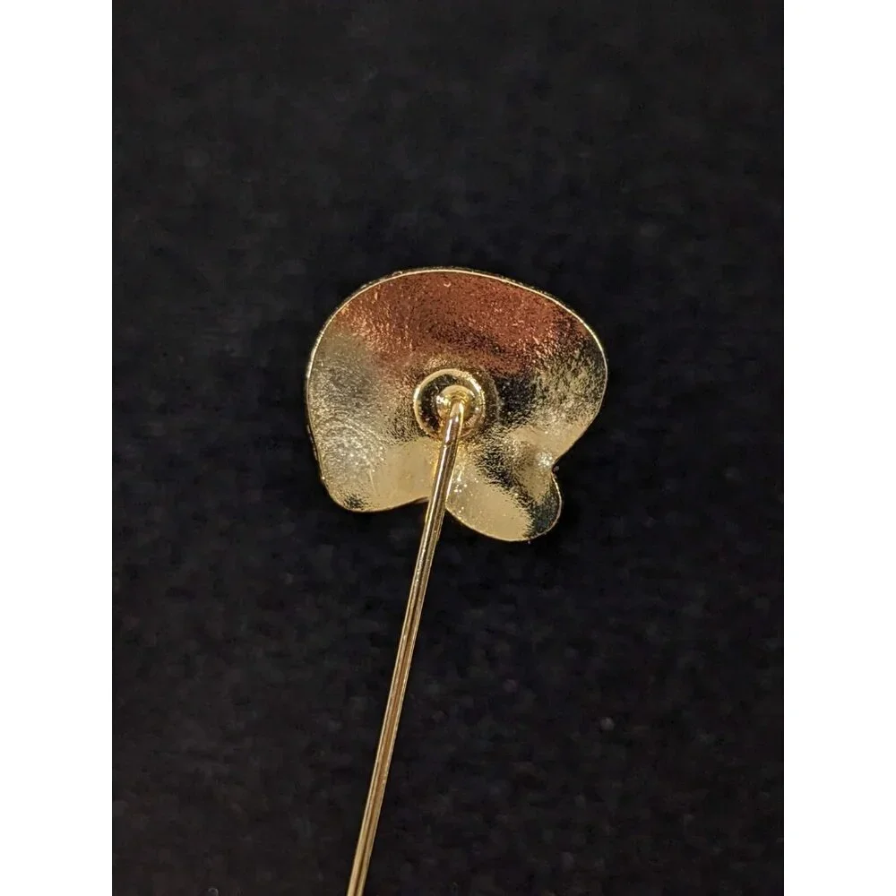 Vintage Cloisonne Elephant Red Blue Stick Pin‎ Gold Tone
